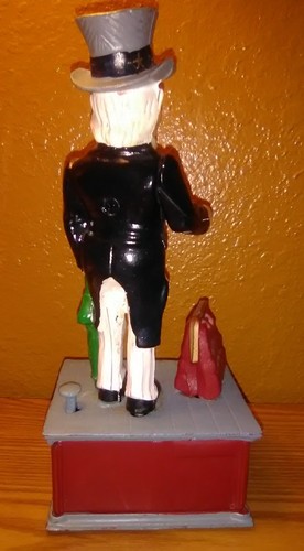 Vintage Uncle Sam Mechanical Cast Iron Bank