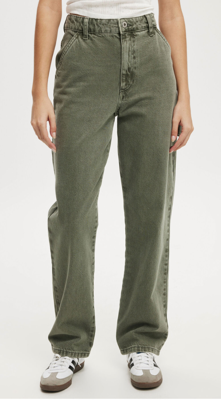 Cotton:On Women's Carpenter Jeans Smokey Green Wash Denim
