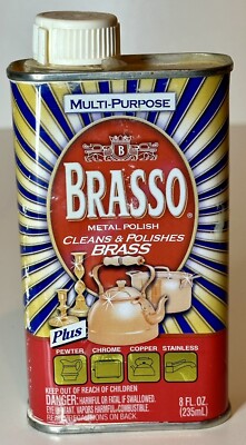 Brasso Original Formula Multi Purpose Metal Polish Metal Can 8oz ~ 30% Full
