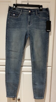 True Religion Jennie Curvy Mid Rise Super Skinny Jeans Size 30 NWT Med Frost
