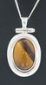 Tigers Eye & 925 Sterling Silver Pendant Fine Unisex Statement Jewellery-1.JPG
