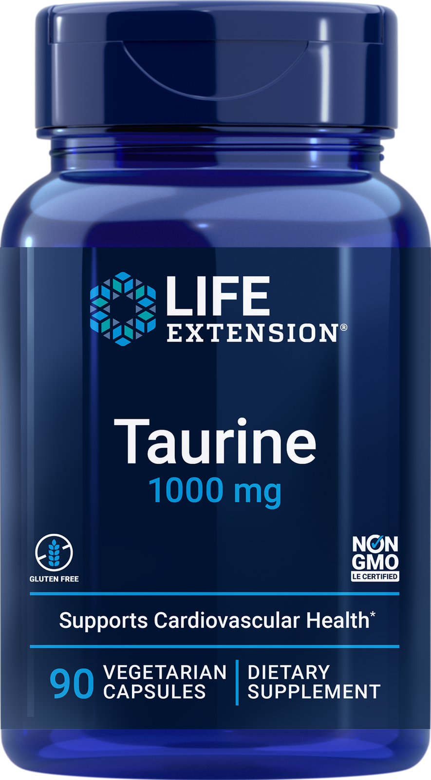 Life Extension Таурин 1000 мг аминокислоты 90 капсул без ГМО и глютена