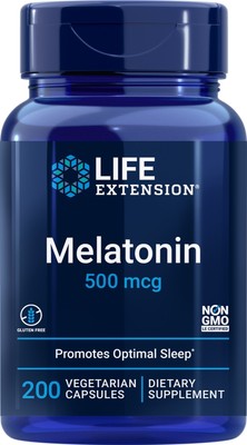 Life Extension Мелатонин 500 мкг 200 растительных капсул