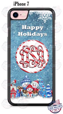 Christmas Snowman Custom Monogram Phone Case For iPhone 14 Samsung A13 Google 3