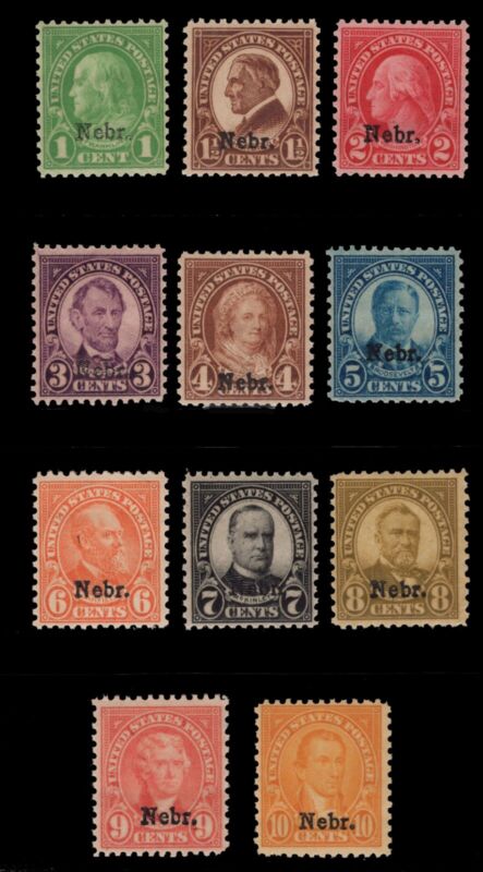 Momen: Us Stamps #669-679 Nebr. Mint Og Nh Lot #85264*