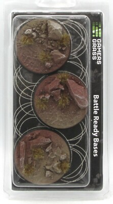 Gamers Grass GGB-BLR50 Badlands Bases Round 50mm [x3] (Battle Ready Bases) Red