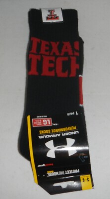 Texas Tech University TTU Red Raiders Under Armour Performance Socks Size LARGE