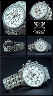 Pre-owned Cavadini Solid Titan Pilot Chronograph From The Home