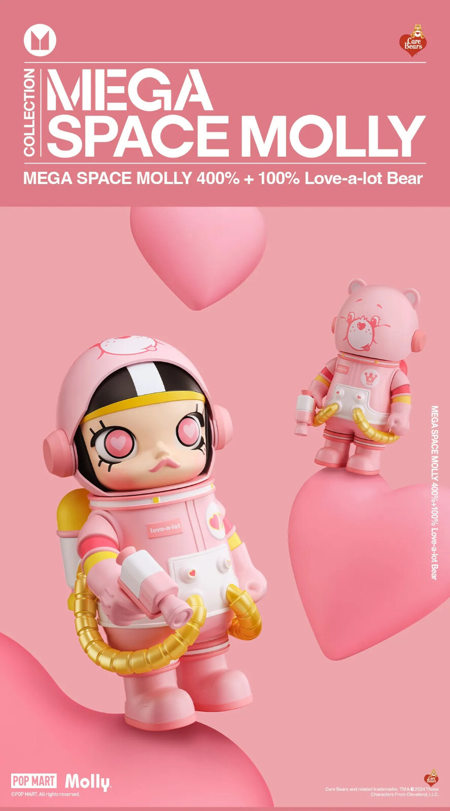 Care Bears Mega Space Molly ポスター Box Defect PopMart 400% + 100% Mega Space Molly Care Bears