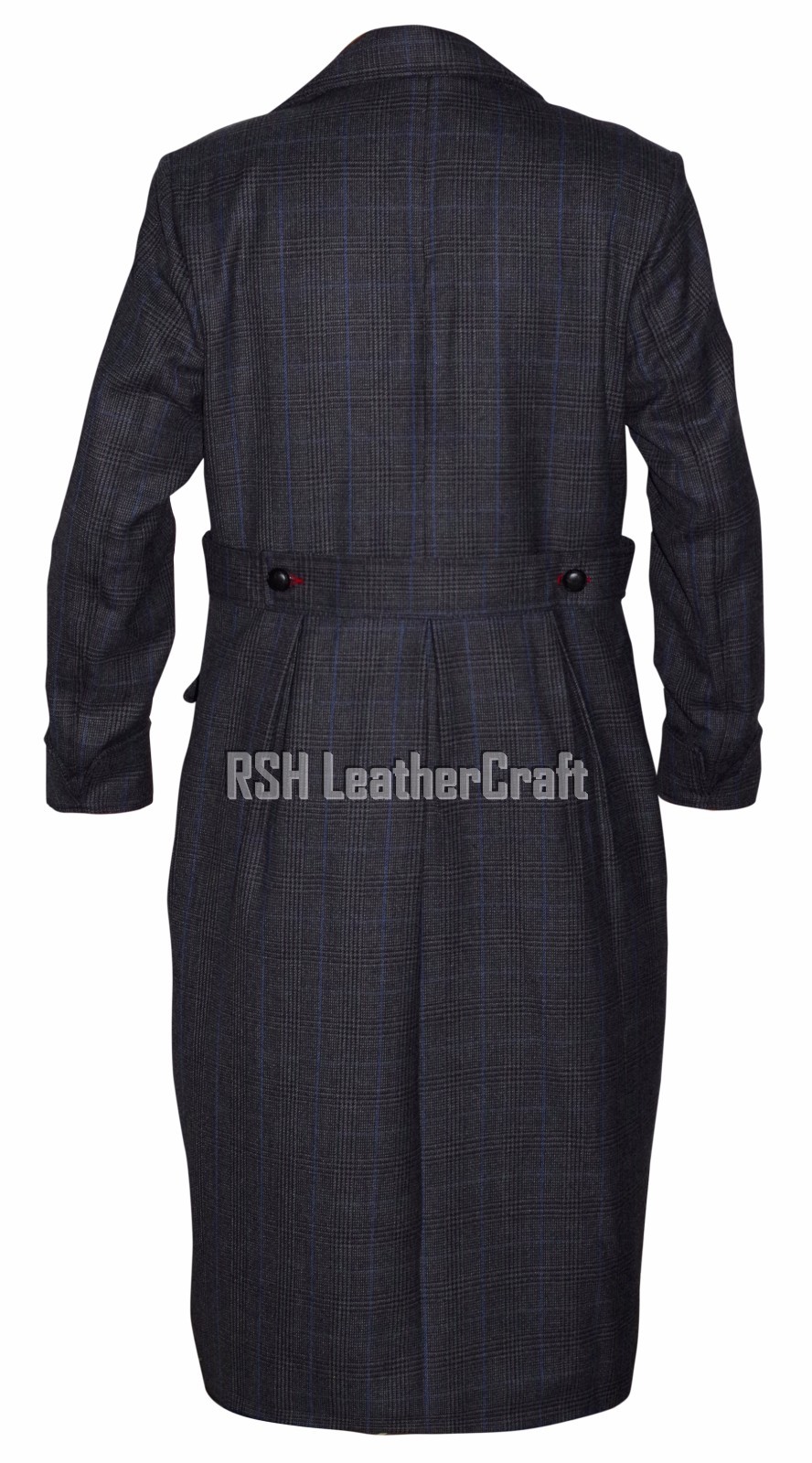 Pre-owned Rsh Leathercraft Women's Sherlock Holmes Benedict Cumberbatch Premium Pure Wool Tweed Grey Coat In Gray