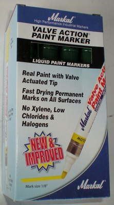 LA-CO INDUSTRIES VALVE ACTION PAINT MARKER GREEN XYLENE-FREE 96826 12 PCS 1 BOX