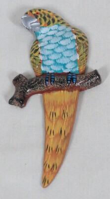 RARE! EXCLUSIVE DESIGNS BY S.L.R. PARROT REFRIGERATOR MAGNET SIZE 5'' TALL #1