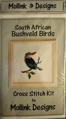 South African bushveld Birds Brown Hooded Kingfisher Cross Stitch Kit  NIP