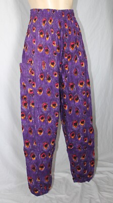 Purple HAREM TROUSERS - ALADDIN PANTS ALIBABA HIPPIE FESTIVAL BOHO one size new