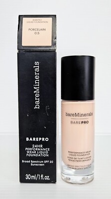 bareMinerals Barepro 24H Performance Wear Liquid Foundation 1oz PORCELAIN 0.5