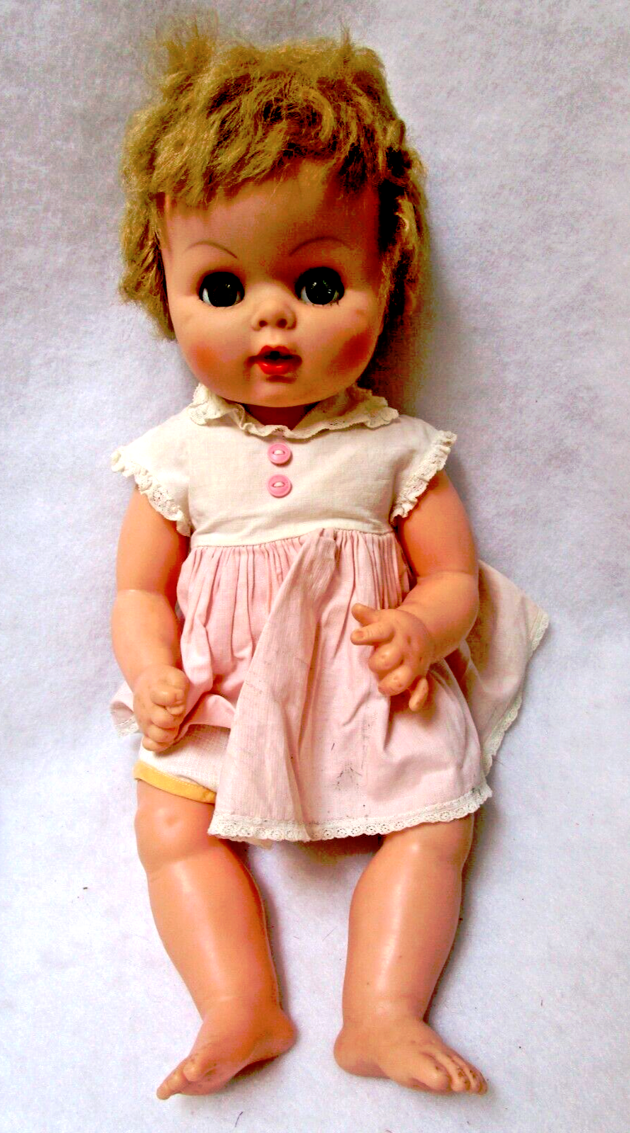 【antique doll】lithograph vintage Vintage 1969 Effanbee Doll Corp 19 Inch Vinyl Baby Doll With