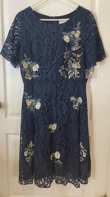 New ModCloth Always Lovely Lace A Line Dress Embroidered Flowers Size XL