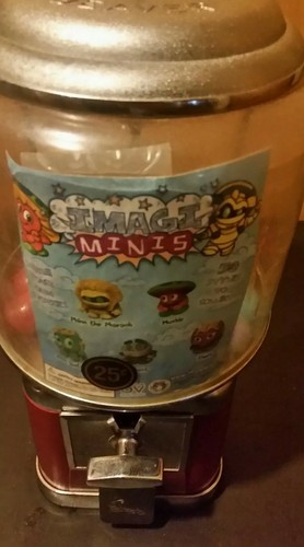 Vintage Beaver Red & Chrome 25 Cent Imagi Minis Quarter Vending Machine