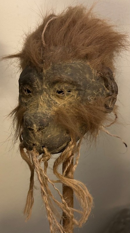 Mummified Shrunken Monkey Head OOAK  Clay Oddity Tattoo Sideshow