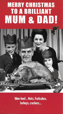 Funny Christmas Card for Parents of Nuts Fruitcakes Turkeys Crackers Family