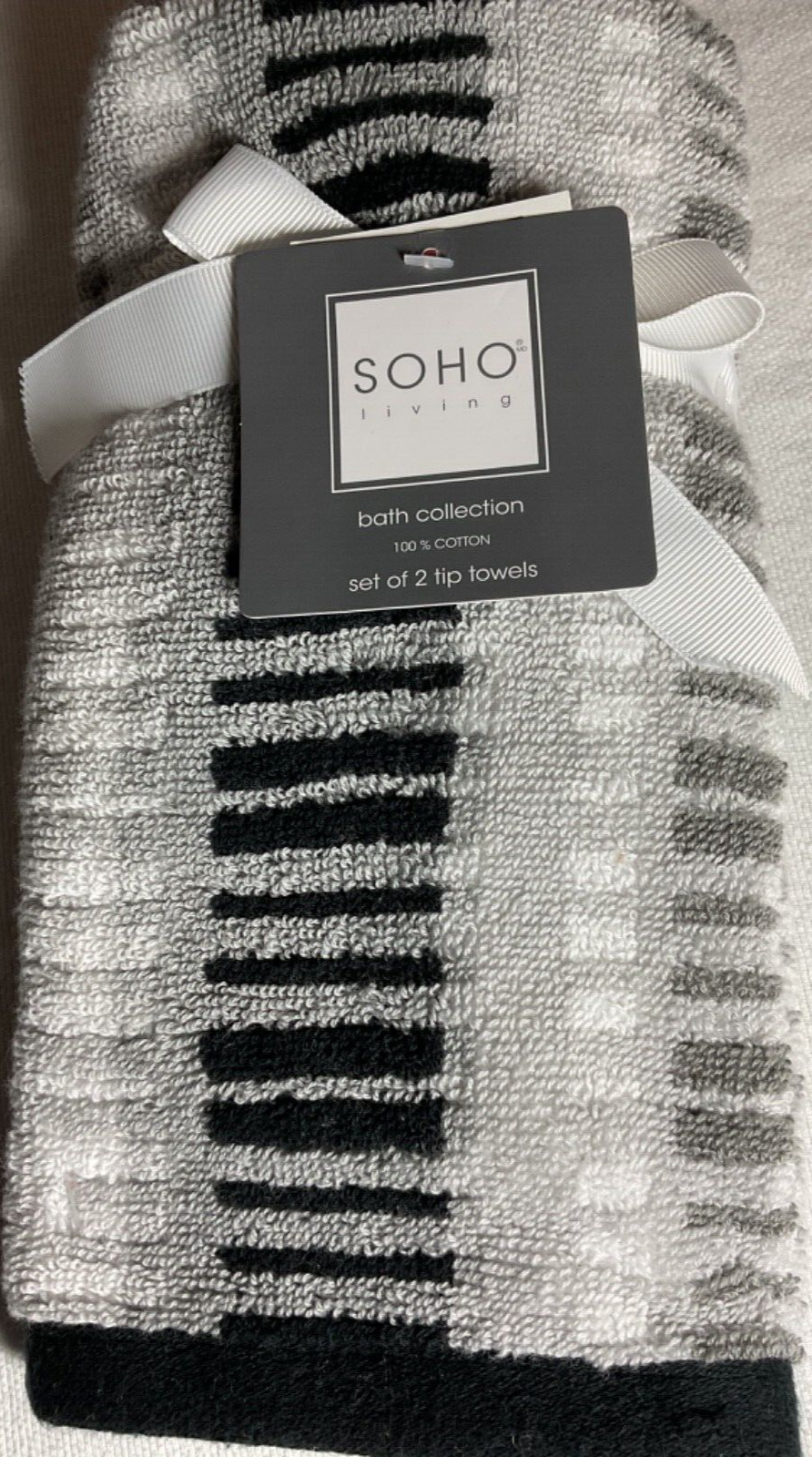 (2) Black White Gray 100% Cotton Nip