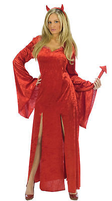 Sultry Devil Adult Women's Costume Red Velvet Gown Fancy Dress Funworld