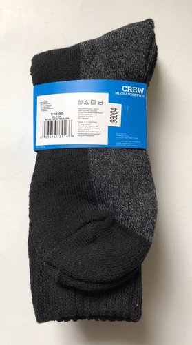 COLUMBIA Youth 2 Pair HIKING Crew Socks Black Gray NEW NWT Shoe Size 2-10