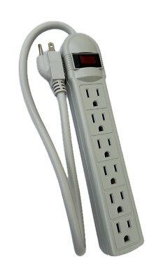 New UL LISTED 6 Outlet Power Strip Surge Protector 1.6 ft 14/3 AWG Free Shipping
