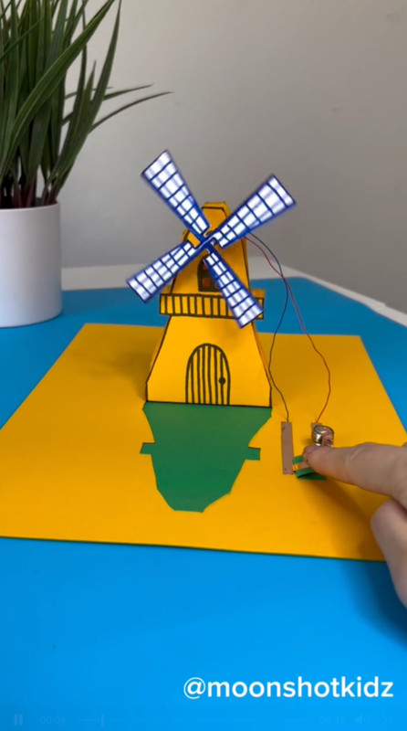 DIGITAL TEMPLATE of Moonshotkidz DIY interactive 3D Windmill Easy paper