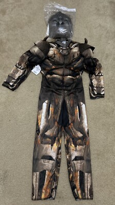 Boys Transformers Rhinox Muscle Jumpsuit & Mask Costume NEW Size Small (6/7)