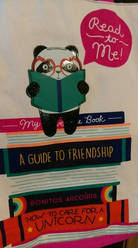 NWOT Target Cat & Jack Read To Me Book Tote Library Bag Kids Pink Panda Unicorn