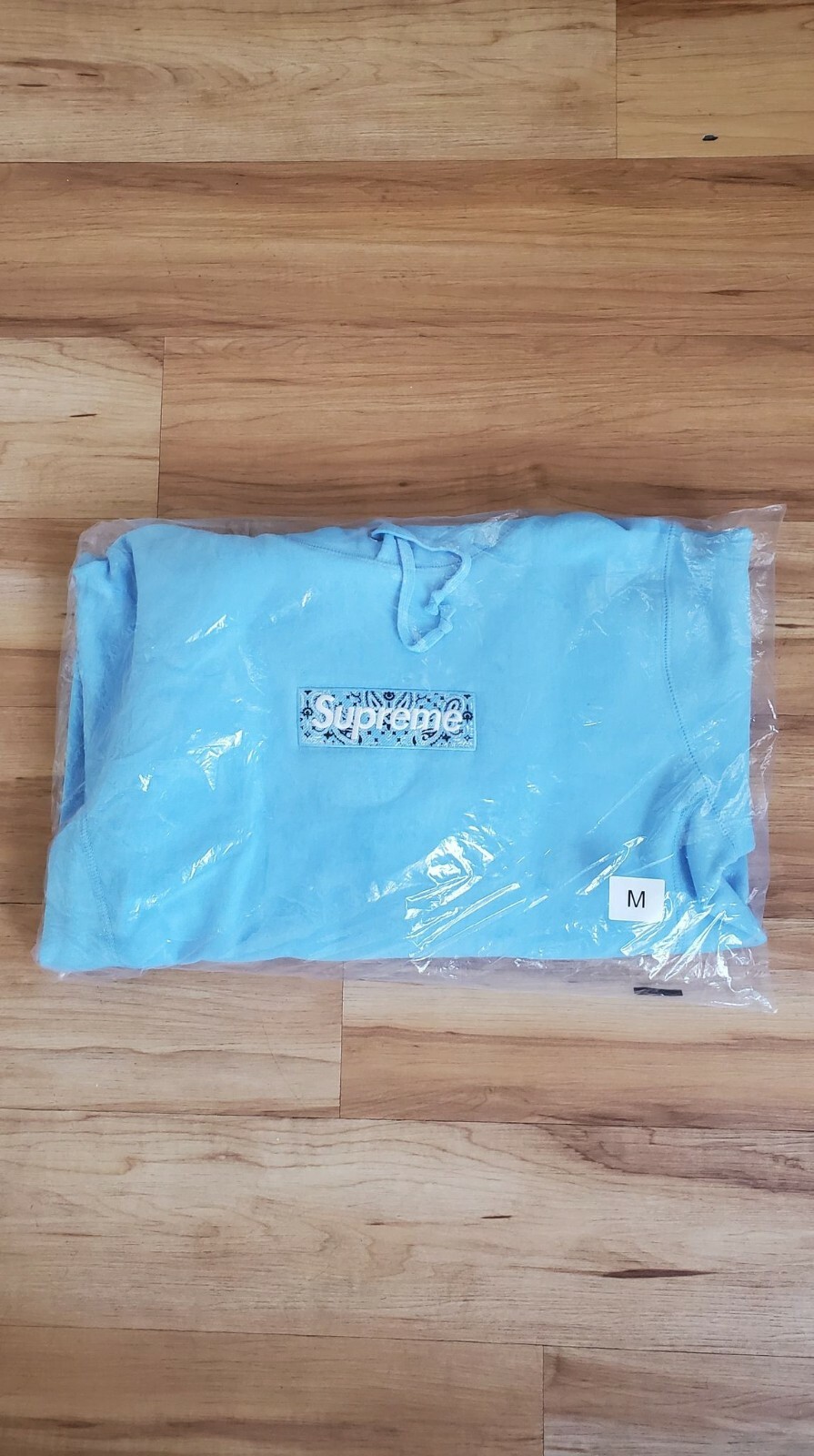 Supreme Bandana Box Logo Hooded Sweatshirt Light Blue FW19