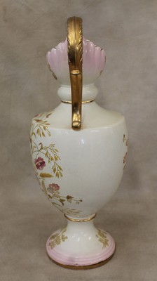 Antique English Victorian Tall Floral Floor Vase Urn Flowers & Heavy Gold