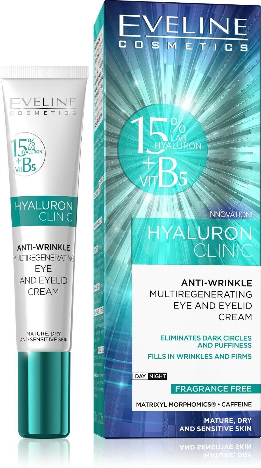 Eveline HYALURON CLINIC Anti - Wrinkle Multiregenerating Eye & Eyelid Cream 20ml