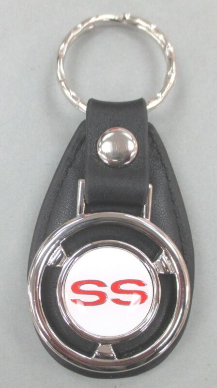 White Ss Super Sport Mini Steering Wheel Leather Key Ring 1969 1970 1971 1972 