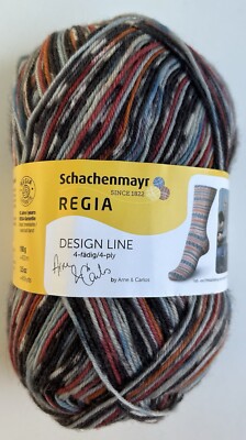 New Regia 4-Fadig 4-Ply Arne & Carlos Fall Night Sock Yarn - Colorway 03655 100g
