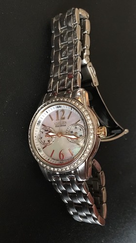 Citizen Eco Drive Ladies L Mother-Of-Pearl Two Tone Stainless Watch GN-4W-S-9