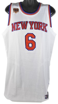 Knicks Kristaps Porzingis Signed 2/23/2017 Game Used #6 Road Jersey Steiner LOA