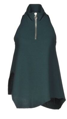 Marques Almeida Virgin Wool Forest Green Sleeveless Blouse. Small