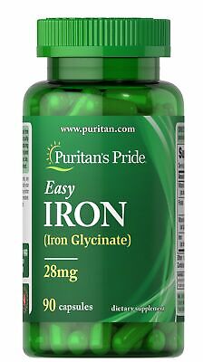 Puritans Pride Easy Iron 28 мг (глицинат железа) - 90 Капсул