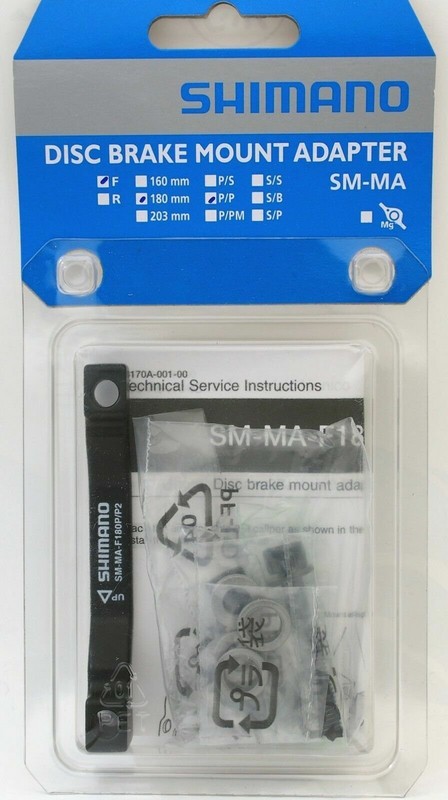 Shimano SM-MA-F180P/P2 Disc Brake Adapter Front 180mm, PM Caliper & Fork