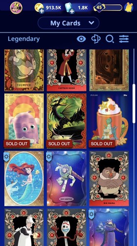 Topps Disney Collect - You Pick Any 1 Non-award Legendary Digital Card