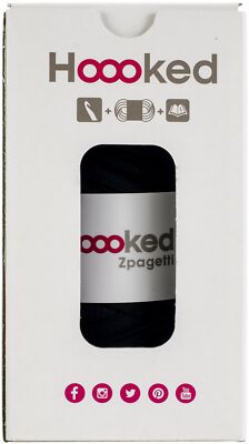 Hoooked Macrame Hanging Basket Kit W/Zpagetti Yarn-Black (Pack of 1)