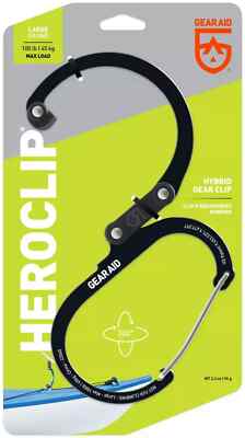 GEAR AID Aluminum Heroclip, Large 100 lb Max Load - Stealth Black