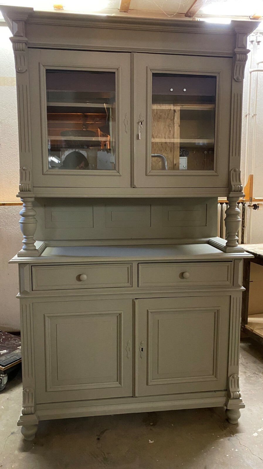 Vintage Buffetschrank Aufzatsschrank Kuchenschrank Vintage Buffetschrank Aufzatsschrank Kuchenschrank