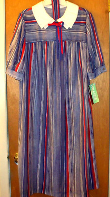 NEW Women s Dress Sz 16, 3/4 Sleeve Career or Sp Occ Gray, Red White & Blue N189