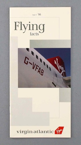 VIRGIN ATLANTIC FLYING FACTS BROCHURE MARCH 1995 AIRLINE TIMETABLE UPPER CLASS