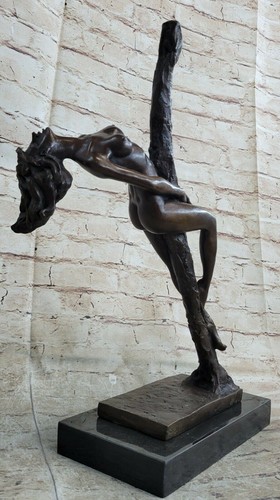 Superb Vintage Female Woman Art Nouveau Nude Lady Genuine Bronze Sculpture Art