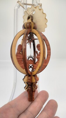 Tim Weberding Hand Carved Wooden Christmas Nativity Ornament