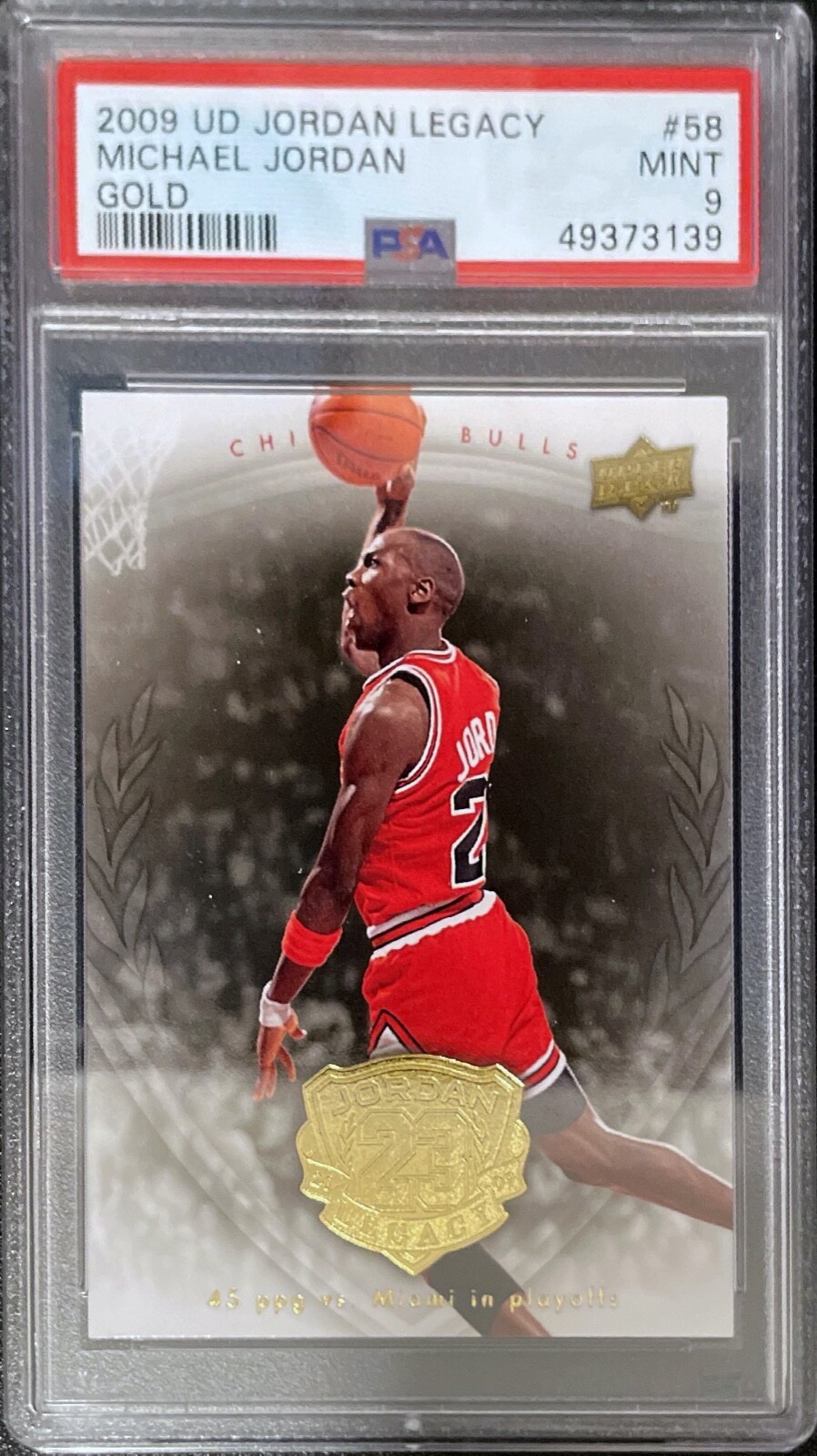 2009 Upper Deck Legacy MICHAEL JORDAN Gold #58 PSA 9 Mint